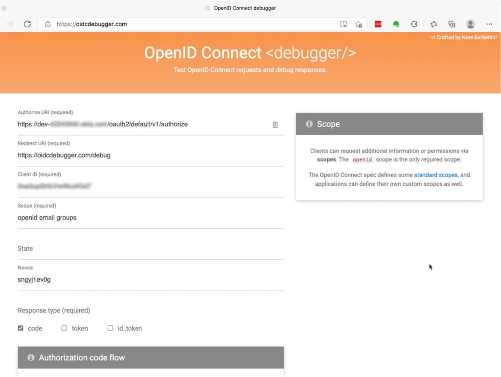 Photo of the OpenID Connect debugger