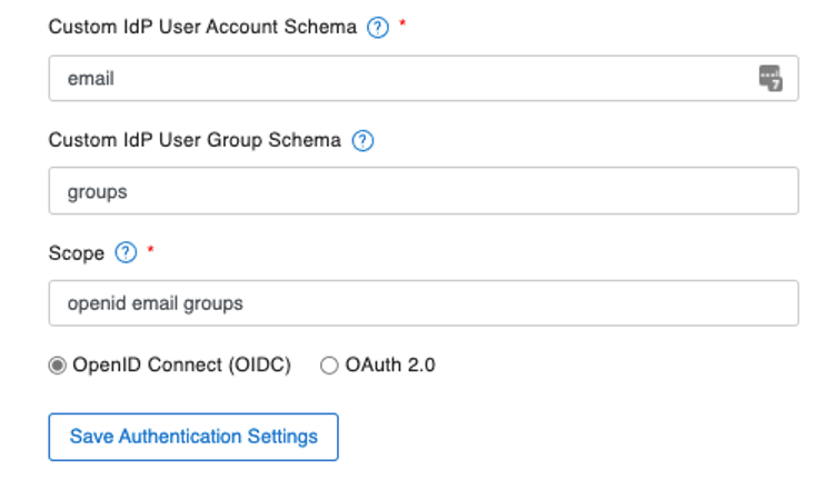 Photo of settings to use to configure FileMaker Server