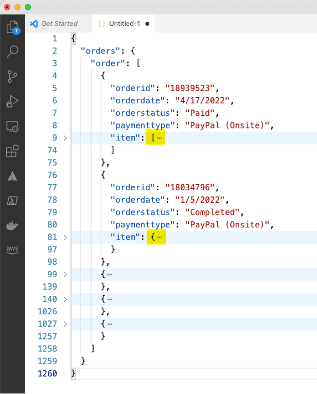 Using a JSON array