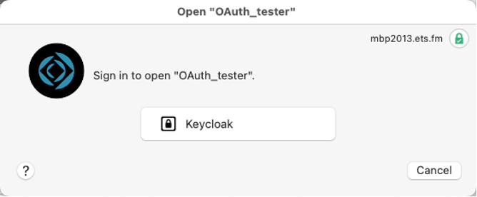 Photo showing the login screen with OAuth identity provider enabled in FileMaker Pro