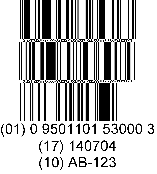 Example of an expanded stacked barcode