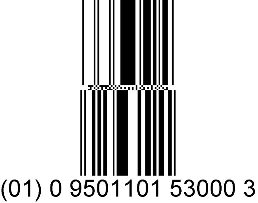 Example of a stacked omnidirectional barcode