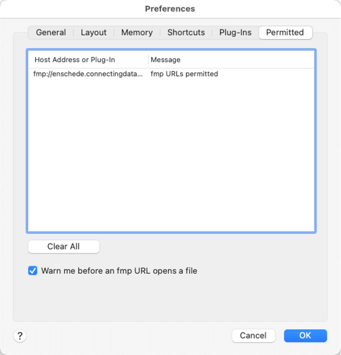 FileMaker Pro application preferences