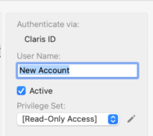 Adding a new account in Claris Pro