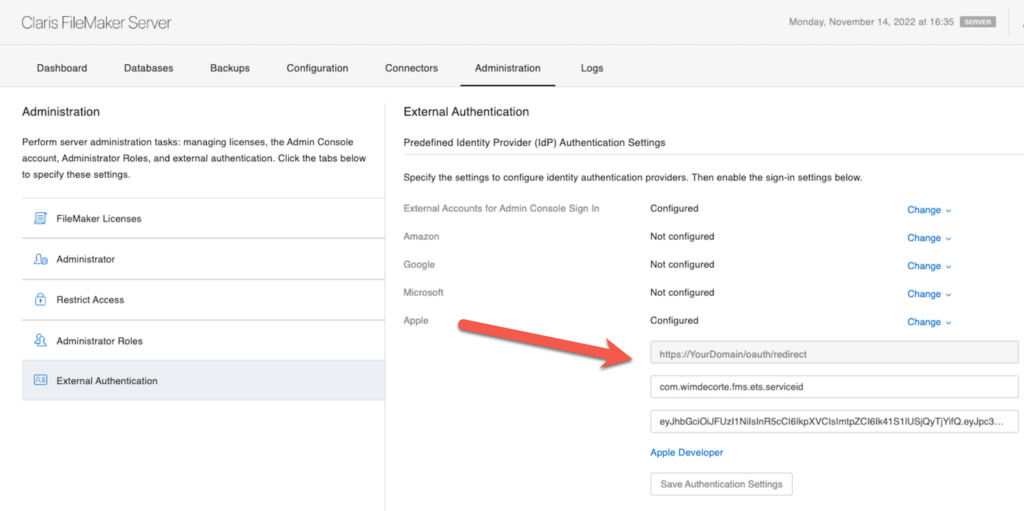 Dedicated Administration area in the FileMaker Server 19.6 Admin Console