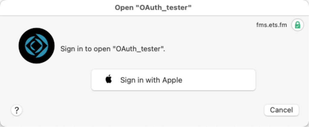 In FileMaker Server 19.6, Sign-in with Apple has been added to the pre-canned list of external identity providers