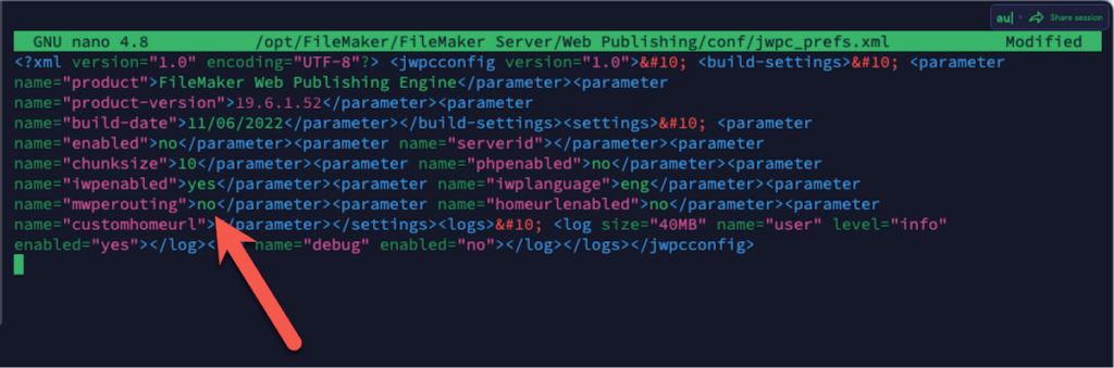 Changing value of mwperouting to no in the jwpc_prefs.xml file