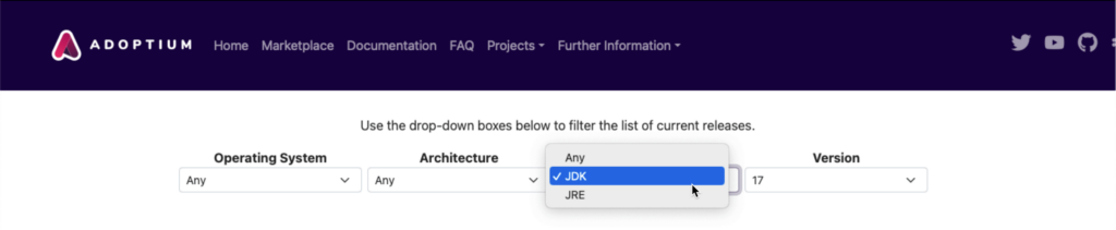 Install the Java Development Kit (JDK) not Java Runtime Engine (JRE)