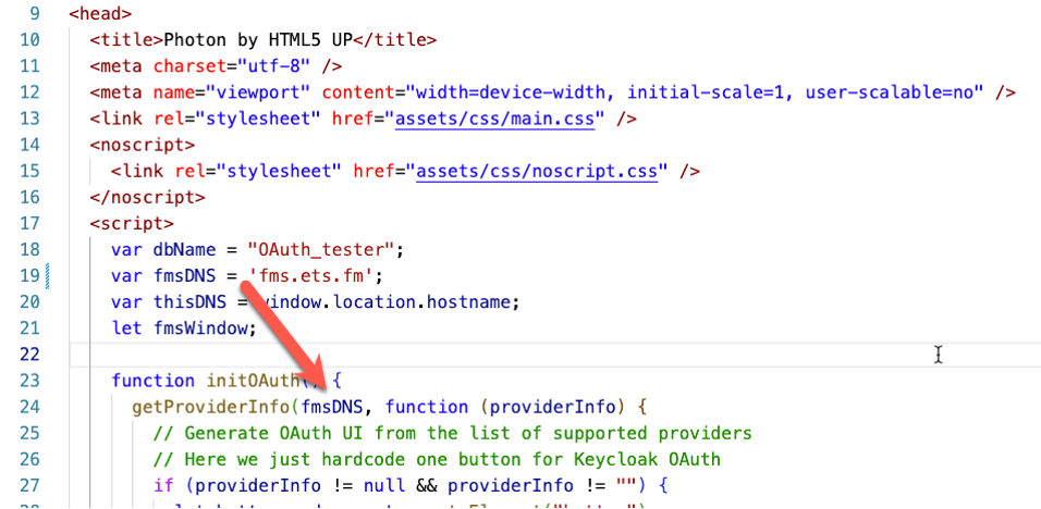 Photo of HTML / JS code