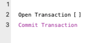 Screenshot of commit transaction