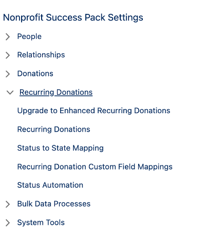 Screenshot of accessing customization options for Recurring Donations