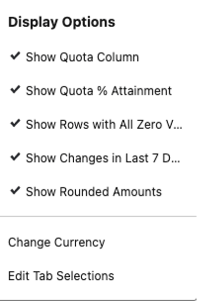 Display options