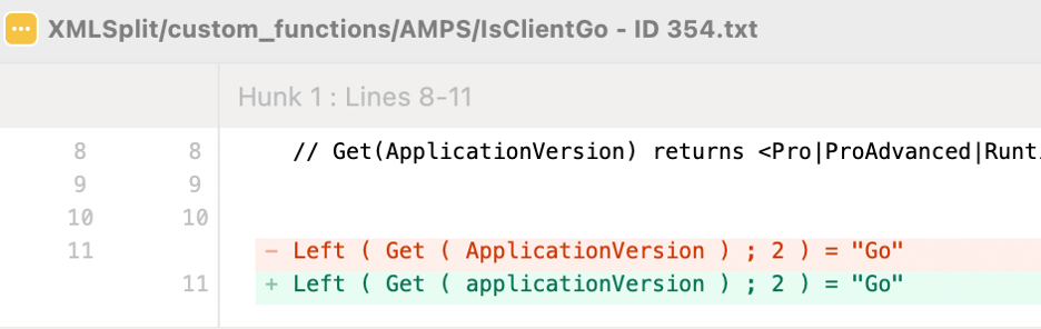 Git flagging the custom fuction as being different