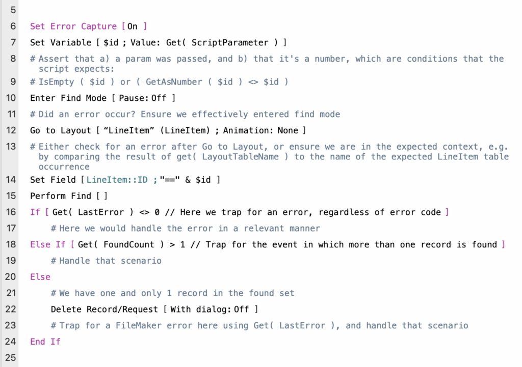 Revised version of scriptA, with assertions and additional error trapping added
