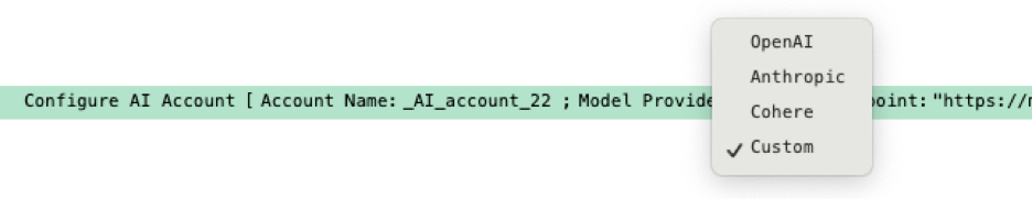 Use the 'Custom' provider