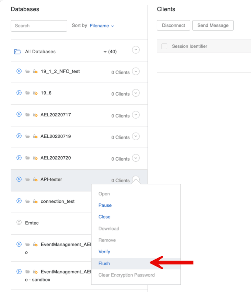 Using the Admin API to flush any cached unsaved data to the disk for All or Single files