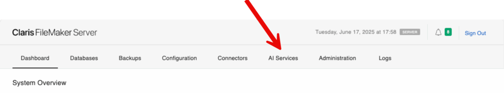New AI Services tab added