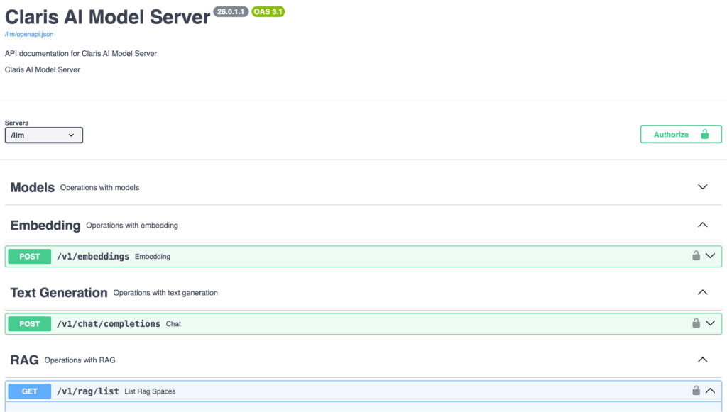 Claris AI Model Server
