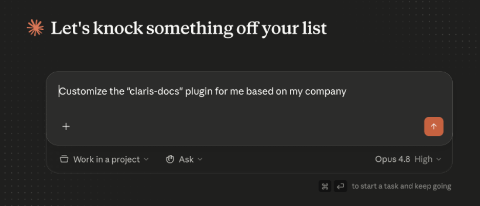 Dialog that appears after clicking the Customize button