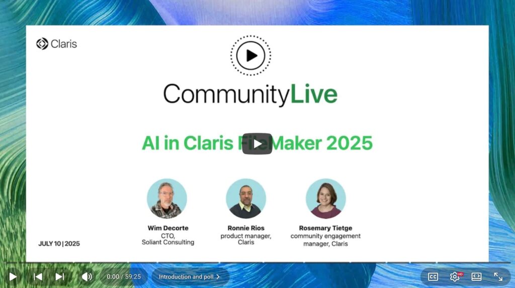Claris Community Live - Keep your data private and secure when using AI and Claris FileMaker